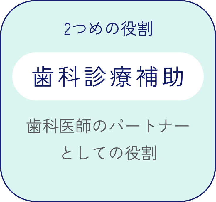 2つめの役割 歯科診療補助 歯科医師のパートナーとしての役割